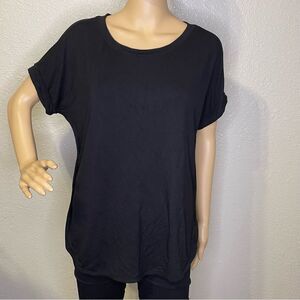 Matty M Short Sleeve Scoop Neck Blouse Black Size Small